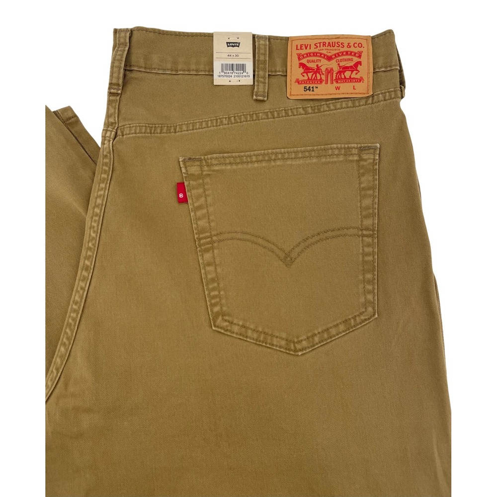 NWT Levis 541 Athletic Taper Stretch Pants Mens 44x30 Khaki Brown